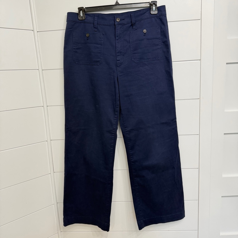 J. Crew Sailor slim wide-leg chino pant navy blue 23903 - Picture 2 of 8